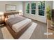 Serene bedroom with a modern wooden bed frame, soft carpet, three windows and a calming decor at 24955 E Roxbury Pl, Aurora, CO 80016