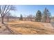 Spacious backyard with mature trees, green lawn, and a peaceful, natural setting at 15543 Quivas St, Broomfield, CO 80023