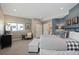 Comfortable main bedroom featuring neutral walls, ensuite bath, large bed, and bright window at 5322 Devils Head Cir, Golden, CO 80403