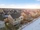 Aerial view of house, backyard, and neighborhood at 3140 S Nepal Way, Aurora, CO 80013