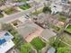 Bird's eye view of the house, garage and spacious backyard in quiet neighborhood at 5540 E Jewell Ave, Denver, CO 80222