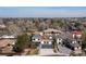 Aerial view of the home showcasing landscaping and neighborhood at 942 S Fulton St, Aurora, CO 80247