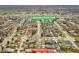 An aerial view of 1454 Utica St near the Lakewood Gulch Trail with mature landscaping at 1454 Utica St, Denver, CO 80204
