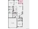 Two-bedroom, two-bath floor plan with open concept living space and a two-car garage at 3443 N Denali St, Aurora, CO 80019