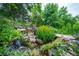 Landscaped backyard with rock feature and waterfall in the landscaping at 3125 Xenon St, Wheat Ridge, CO 80215