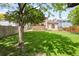 Spacious backyard with lawn, deck, and view of the home's exterior at 10890 Depew Pl, Broomfield, CO 80020