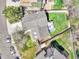 Backyard aerial shot showing the home's layout, patio, and well-maintained lawn space at 5826 S Jebel Way, Centennial, CO 80015