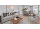 Bright living room featuring hardwood floors, neutral paint, modern furnishings, and a dining nook at 3630 Magnolia St, Denver, CO 80207