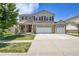 Charming two-story home featuring a three car garage, landscaped lawn, and brick accents, with great curb appeal at 5131 Netherland St, Denver, CO 80249