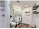 Basement bathroom with updated vanity at 7725 S Cove Cir, Centennial, CO 80122