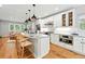 Contemporary kitchen with white cabinets, a center island with seating, and open layout at 635 Fillmore St, Denver, CO 80206