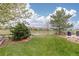 A verdant backyard with lush green grass, mature trees, a cozy hammock, and a grill with outdoor seating at 10253 Fairgate Way, Highlands Ranch, CO 80126