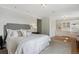Spacious main bedroom featuring neutral decor, ample closet space, hardwood flooring, and a luxurious chandelier at 2215 E 7Th Avenue Pkwy, Denver, CO 80206