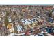 Aerial view of a residential neighborhood showcasing well-maintained homes and tree-lined streets at 3323 W Hayward Pl, Denver, CO 80211