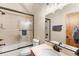 Bright bathroom features a shower-tub combo and a marble vanity at 50 Cooney Ct, Breckenridge, CO 80424