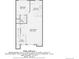 Detailed floorplan showing layout of bedroom, kitchen, bathroom, living room, and foyer, including dimensions at 2902 W Long Cir # B, Littleton, CO 80120