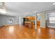 Open concept dining area with hardwood floors at 3998 Haddon Rd, Denver, CO 80205