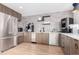 Modern break room with stainless steel appliances, light wood cabinets, and ample counter space at 1700 Bassett St # 1102, Denver, CO 80202