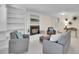 Bright living room with cozy fireplace, built-in shelves, and comfortable seating, perfect for relaxation at 6844 S Detroit Cir, Centennial, CO 80122