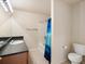 Bathroom with a shower-tub, single vanity, and tile flooring at 1801 S Dunkirk St # 205, Aurora, CO 80017