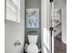 Powder room featuring modern fixtures and decor at 19155 Robins Dr, Denver, CO 80249