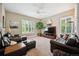 Cozy living room with plush seating, plantation shutters, and ample natural light at 15569 W La Salle Ave, Lakewood, CO 80228