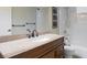 Clean bathroom with granite countertop and shower/tub combo at 10350 W Burgundy Ave, Littleton, CO 80127