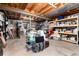 Unfinished basement offering ample storage space and organizational shelving solutions at 7142 S Hudson Ln, Centennial, CO 80122