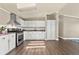 This kitchen is equipped with modern appliances and plenty of cabinet space for storage at 39681 Swift Creek Cir, Elizabeth, CO 80107