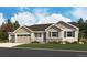 Charming single-Gathering home boasting a two-car garage, manicured lawn, and stone accents under gray shutters at 1616 Green Fern Pt, Castle Rock, CO 80104