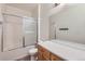Clean bathroom featuring a shower-tub, vanity and mirror at 14251 E 1St Dr # 305, Aurora, CO 80011