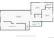 Lower level floor plan featuring two bedrooms, bathroom, and Gathering room at 2975 Thunder Lake Cir, Lafayette, CO 80026