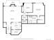 Detailed floor plan showcasing the layout of the home, including the living room, kitchen, bedrooms, and bathrooms at 2400 E Cherry Creek South Dr # 307, Denver, CO 80209
