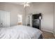Large main bedroom features vaulted ceilings, neutral walls, and access to the bathroom and closet at 19884 E Villanova Pl, Aurora, CO 80013