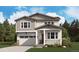 Charming two-story home featuring a covered porch and a two-car garage at 465 S Salida St, Aurora, CO 80017