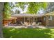 Backyard features a cozy covered patio with seating and a fire pit for outdoor enjoyment at 9861 E Ohio Ave, Denver, CO 80247