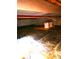 Crawl space with plastic sheeting, exposed insulation, and steel support beams at 4665 E Peakview Ave, Centennial, CO 80121