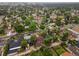 Charming neighborhood aerial view showcases well-maintained homes and lush green trees on a cloudy day at 3555 Leyden St, Denver, CO 80207