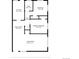 Home floor plan, with dimensions for kitchen, dining area, bedrooms, bath and living room at 3555 Leyden St, Denver, CO 80207