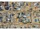 Aerial view of a residential area showing various houses and streets with a highlighted property at 916 Griffith St, Georgetown, CO 80444