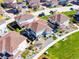 Beautiful aerial view of new construction homes with well-manicured lawns in a vibrant community at 2936 Merry Rest Way, Castle Rock, CO 80109