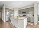 Modern kitchen with a large island, stainless steel appliances, and stylish backsplash at 7903 E 50Th Dr, Denver, CO 80238