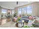 Bright, open-concept living room and dining area filled with natural light at 7903 E 50Th Dr, Denver, CO 80238