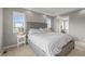 Serene main bedroom featuring a tray ceiling, ample natural light, and a soothing color palette for relaxation at 7903 E 50Th Dr, Denver, CO 80238
