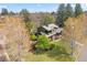 Aerial view of a home with mature trees, offering a serene and private setting at 970 S Steele St, Denver, CO 80209