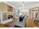 Inviting living room featuring a decorative fireplace and open floor plan at 861 N Humboldt St # A, Denver, CO 80218