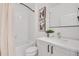 Bright bathroom featuring a shower-tub combination, modern vanity, and neutral tones at 9081 Westminster Blvd, Westminster, CO 80031