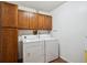 A laundry room featuring modern appliances and ample storage space at 13950 E Oxford Pl # B105, Aurora, CO 80014