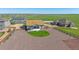 Bird's eye view of home with driveway, gazebo, fenced yard, and scenic surroundings at 42073 Colonial Trl, Elizabeth, CO 80107