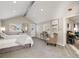 Spacious main bedroom featuring vaulted ceiling, closet and French doors at 4745 S Sherman St, Englewood, CO 80113